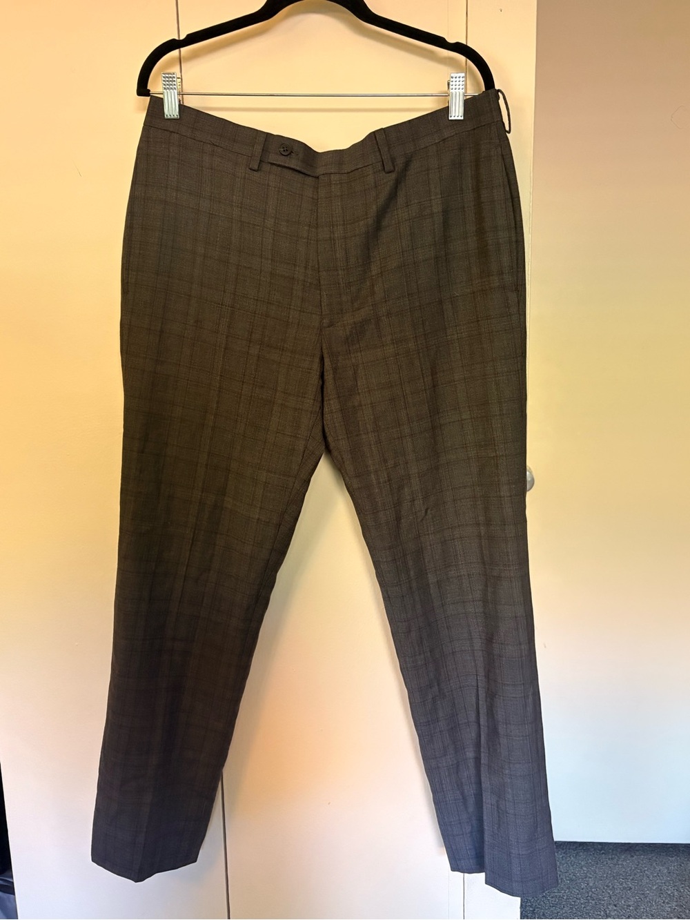 Calvin Klein Gray Plaid Men’s Dress Pants